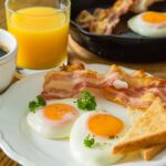 A classic American breakfast from Lucky’s diner menu