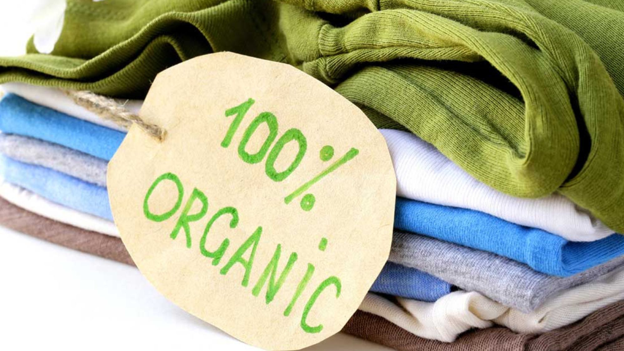 A collection of folded eco-friendly textiles fabric