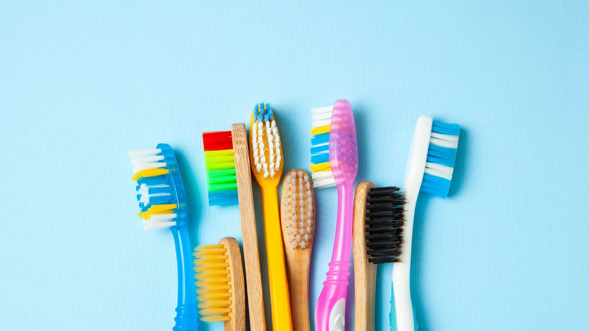 A collection of toothbrushes showcasing waste reduction