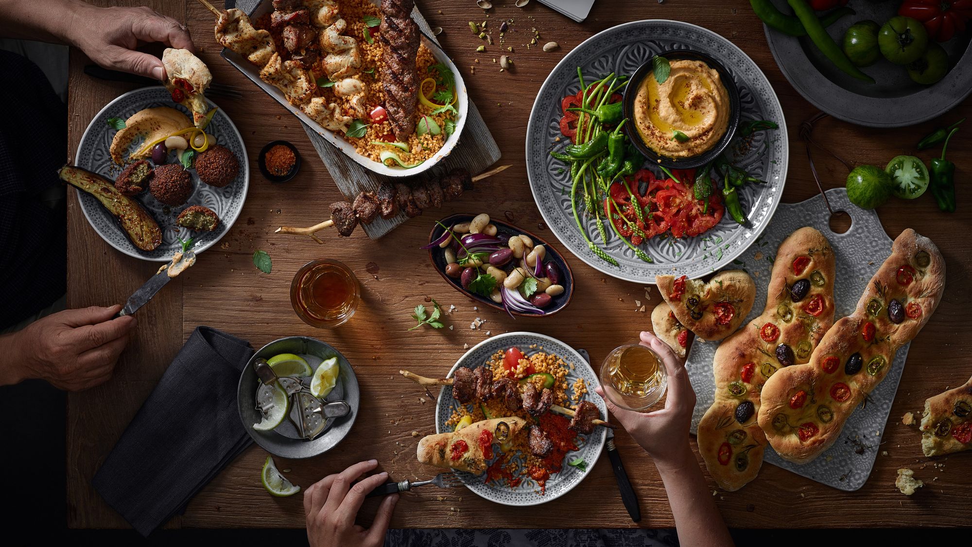A family enjoying savory bites on an occasion