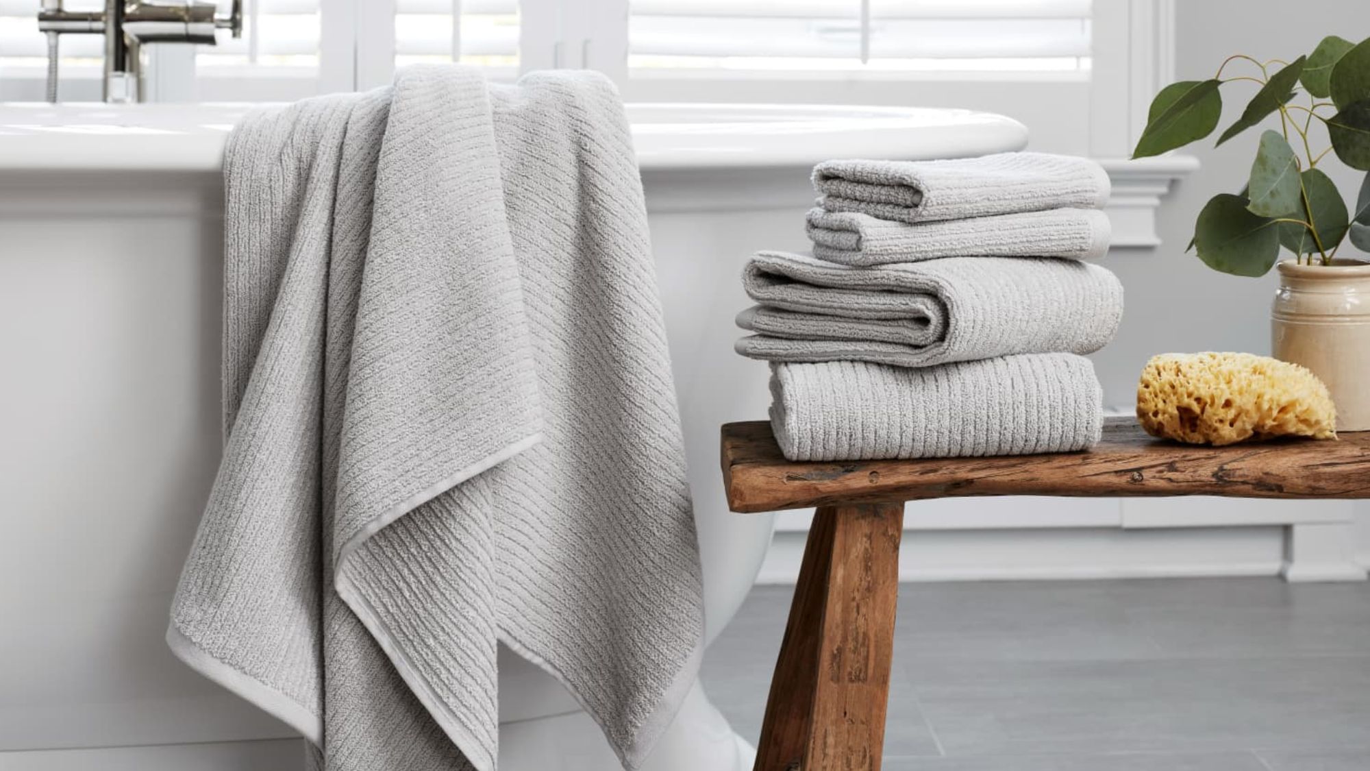 A stack of bath linen set