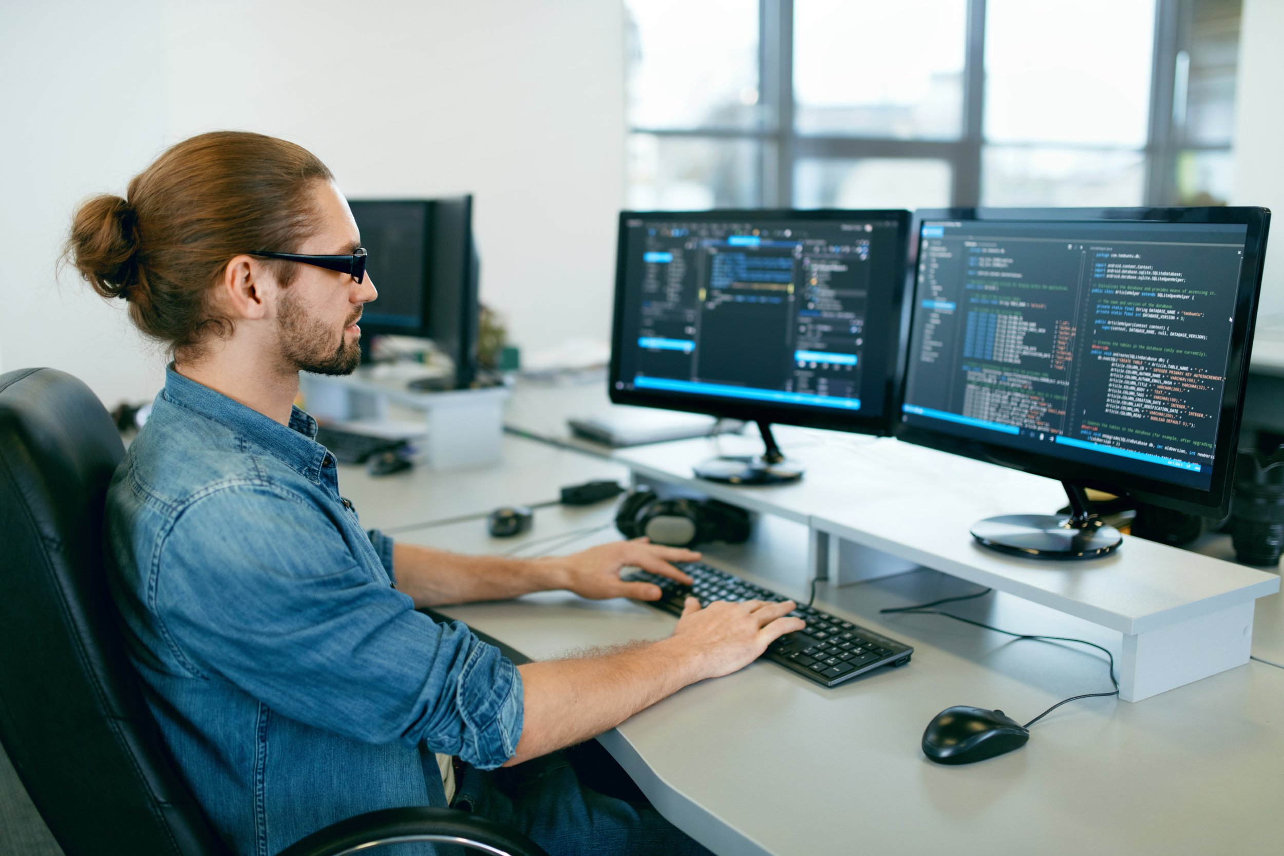 Microsoft Dynamics developer working on his project